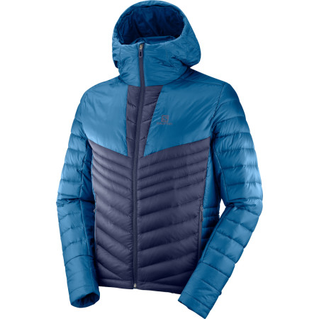 Herren-Daunenjacke Salomon Haloes Down Hoodie M blau Poseidon/NightSky