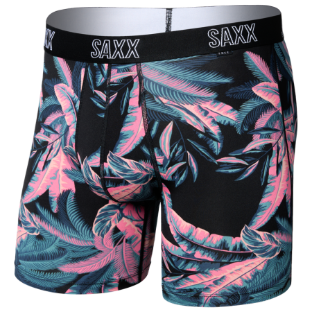 Herren-Boxershorts Saxx Droptemp All Day Cooling Boxer Brief schwarz/rosa tropical jungle-black