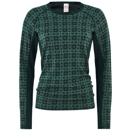 Damen-T-Shirt Kari Traa Rose Light Ls grün/schwarz Pine