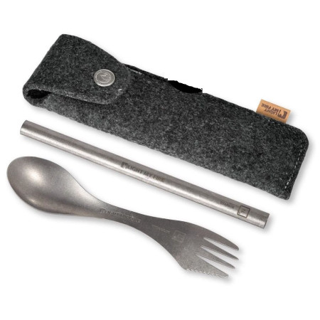 Besteck Light My Fire Spork´n Straw Kit Titanium silber