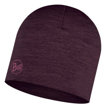 Mütze Buff MW Merino Wool Hat weinfarbe SolidDeepPurple