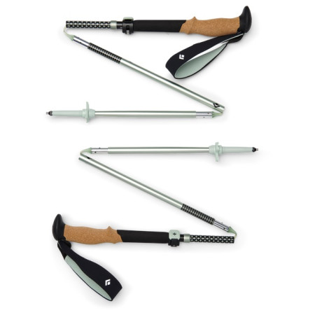 Trekkingstöcke Black Diamond Pursuit FLZ Trekking Poles schwarz/grün Black-Foam Green