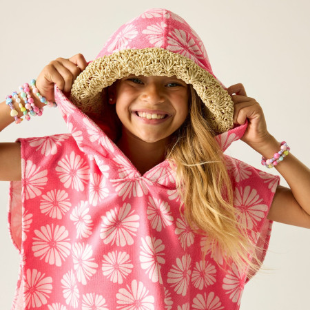 Kinder-Poncho Regatta Kids Towel Robe PinkHazPetal