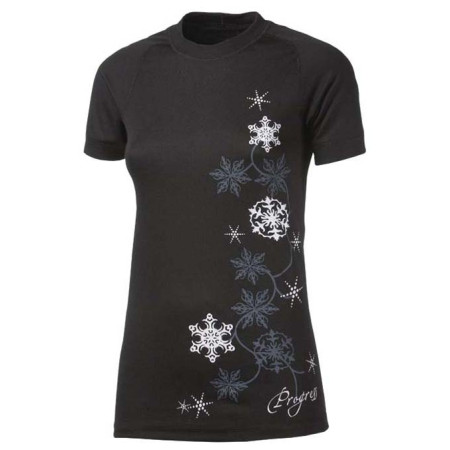 Damen-T-Shirt Progress DF NKRZ Print schwarz Black