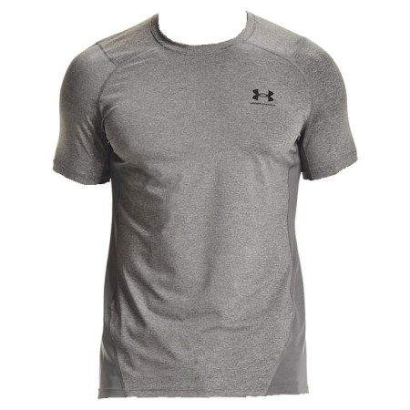 Herren-T-Shirt Under Armour HG Armour Fitted SS grau CarbonHeather//Black