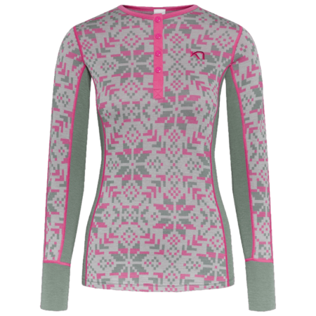 Damen-Funktionsshirt Kari Traa Else Long Sleeve Baselayer grau/rosa SAGE