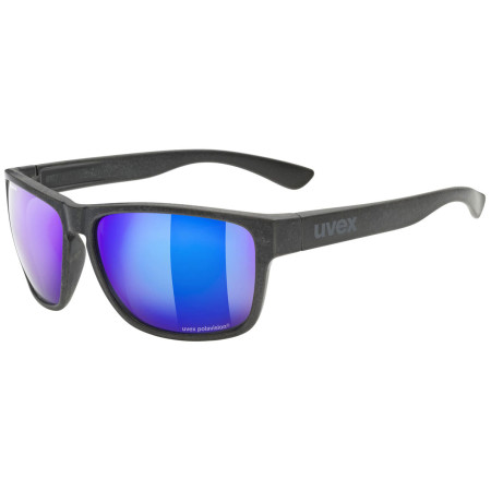 Sonnenbrille Uvex Lgl Ocean Polavision schwarz Black Mat / Mirror Blue