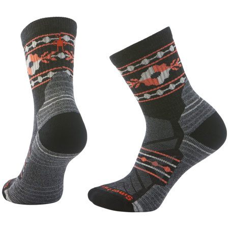 Damensocken Smartwool W Hike Light Cushion Retro Floral schwarz/orange CHARCOAL