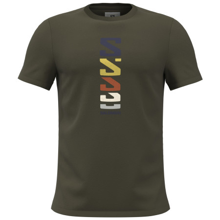 Herren-T-Shirt Salomon Outlife Graphic Retro Type grün OliveNight