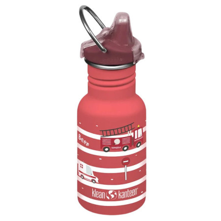 Kindertrinkflasche Klean Kanteen Kid Classic Narrow 12oz (w/ Kid Sippy Cap) rot Fire Trucks