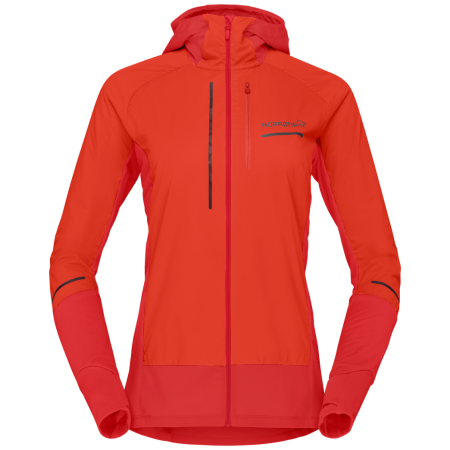 Damen-Sweatshirt Norrona senja Alpha90 Hood orange Arednalin