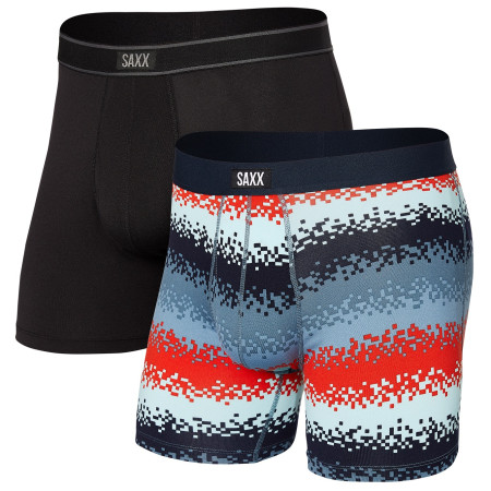 Boxershorts Saxx Daytripper Boxer Brief Fly 2Pk schwarz techrecstripe/black