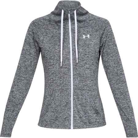 Damen-Sweatshirt Under Armour Tech Twist FZ schwarz Black/White/MetallicSilver