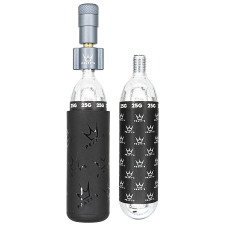 Handpumpe Peaty´s Holeshot Co2 Pumpa + Bombičky 2 Ks - Mtb grau Slate