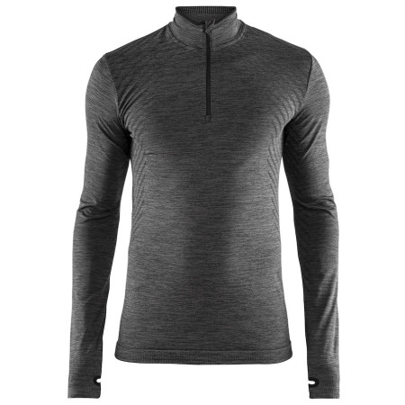 Herren-T-Shirt Craft Fuseknit Comfort Zip grau Blackmelange