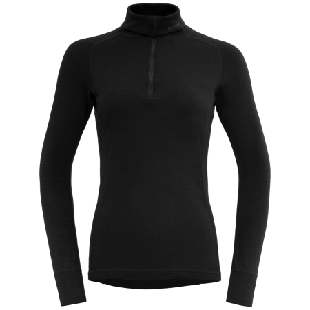 Damen-Funktionsshirt Devold Duo Active Merino 205 Z.Neck schwarz/grau BLACK