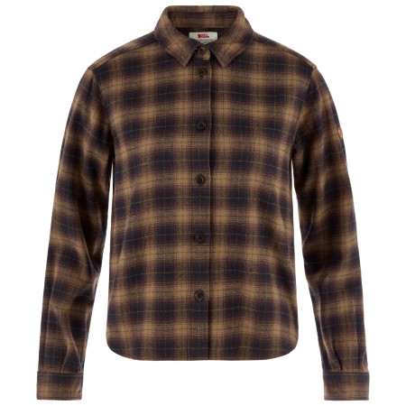 Damenhemd Fjällräven Övik Boxy Flannel Shirt W braun Black-Wood Brown