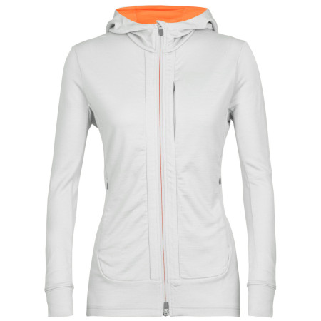 Damen Funktions-Sweatshirt Icebreaker Quantum III LS Zip Hoodie hellgrau ether/flash