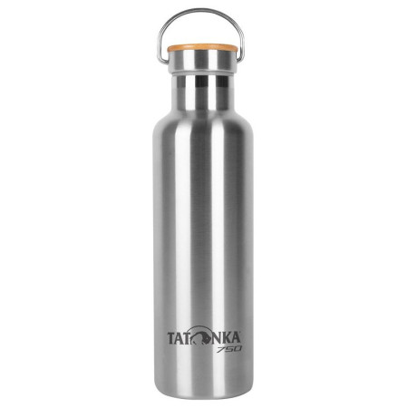 Edelstahl-Thermoflasche Tatonka Hot + Cold Stuff Bamboo Lid 750 silber