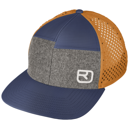 Baseballmütze Ortovox Logo Air Trucker Cap blau Deep Ocean