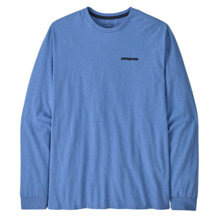 Herren-T-Shirt Patagonia P-6 Logo Responsibili Tee LS hellblau Abundant Blue