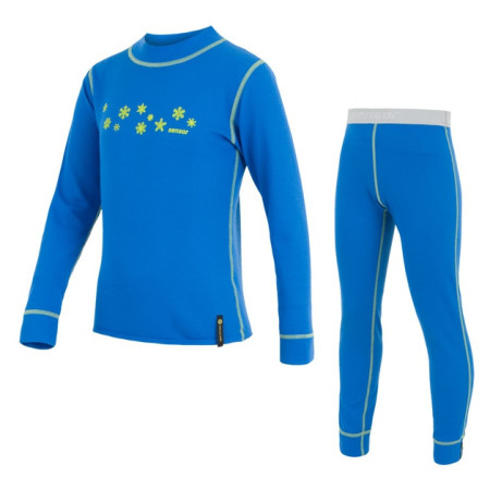 Kinderset Sensor Double Face triko+spodky vločk blau Blue