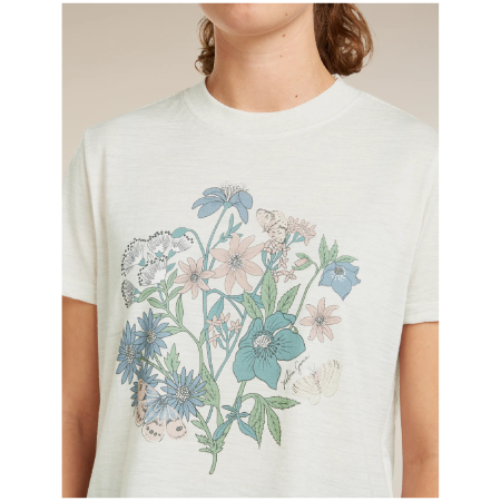 Damen-T-Shirt Icebreaker Merino 150 Tech Lite SS Crop Tee NZ Flora