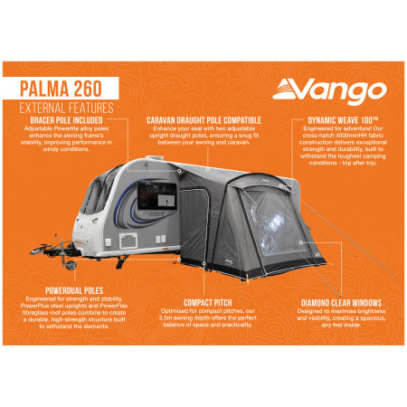 Vorzelt für Wohnwagen Vango Palma 260