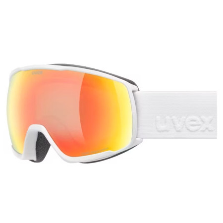 Skibrille Uvex Victorious FM weiß/orange WHITE MATT DL/ORANGE ON GREEN-CLEAR S3