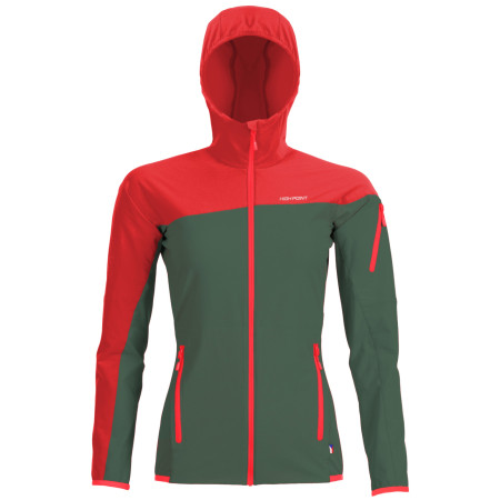 Damenjacke High Point Versa Lady Hoody Jacket grün/rot Khaki/Teaberry