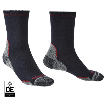 Herrensocken Bridgedale Hike LW T2 CP Boot schwarz/rot navy/red/042