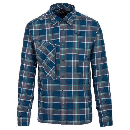 Herrenhemd Salewa Fanes Flannel 4 Pl M L/S Srt. blau/weiß MPoseid/Ombre/White