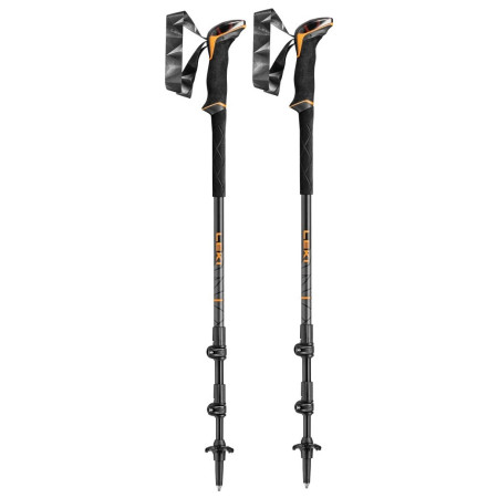 Trekkingstöcke Leki Makalu Lite schwarz orange-black-dark anthracite