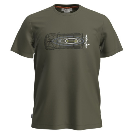 Herren-T-Shirt Icebreaker M Mer Central Classic SS Tee Wireframe grün Loden