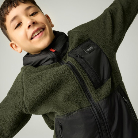 Kinder-Sweatshirt Regatta Munro Hybrid Jacket DarkKhak/Blk