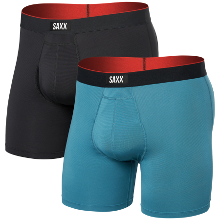Boxershorts Saxx Multi-Sport Mesh Boxer Brief Fly 2Pk blau/schwarz hydro blue/faded black