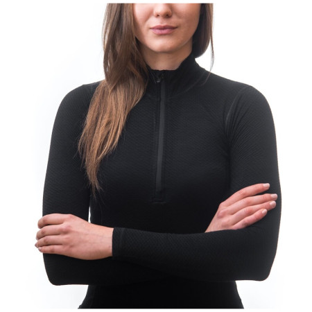 Damen-Funktionsshirt Sensor Merino DF mit Reißverschluss