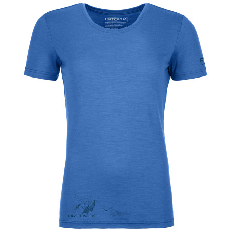 Damen-T-Shirt Ortovox 185 Merino Logo Spray Ts W blau sky blue
