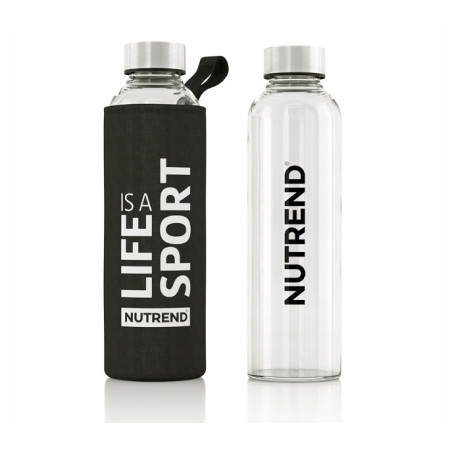 Sportflasche Nutrend Skleněná s termoobalem 500 ml schwarz Black