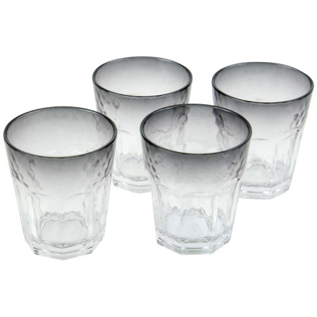 Set Gläser Bo-Camp Tumbler 200 ml - 4ks grau Smoke