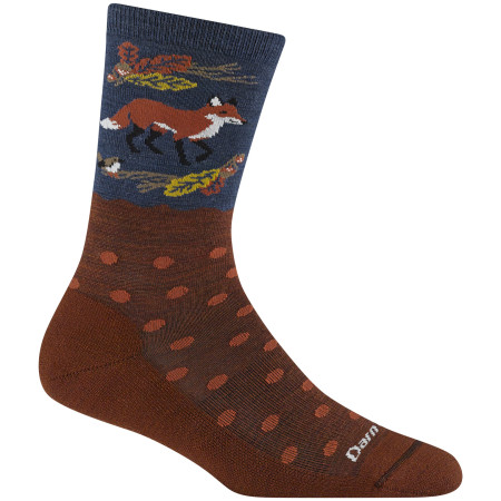 Damensocken Darn Tough Wild Life Crew Lightweight With Cushion rot fox foliage
