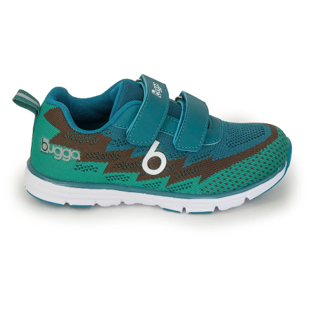 Kinderschuhe mit Klettverschluss Bugga Hone Blue blau/grün modrá/hnědá/zelená