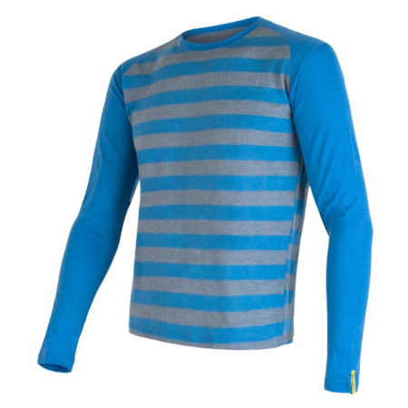 Herren-Funktionsshirt Sensor Merino Wool Active Langarmshirt blau BlueStripes