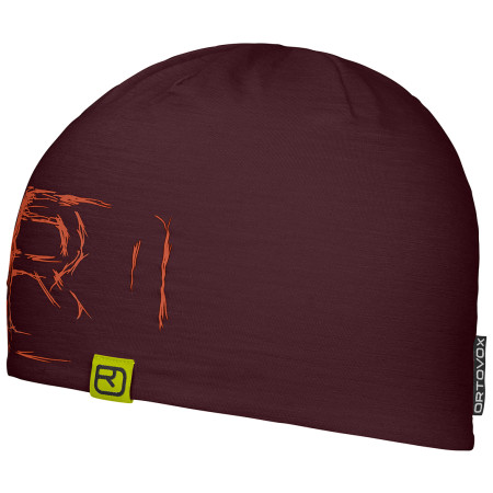 Mütze Ortovox 120 Tec Logo Beanie rot winetasting