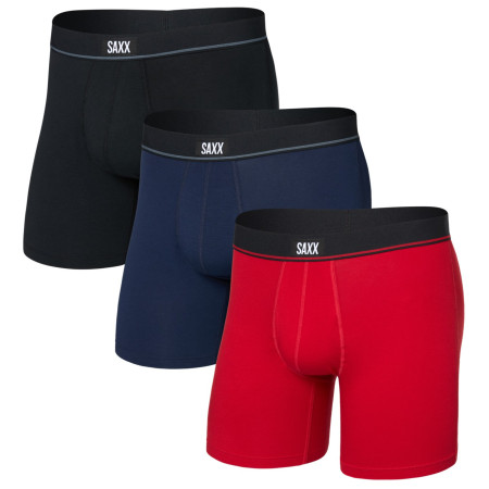 Herren-Boxershorts Saxx Essential Cotton Boxer Brief Fly 3Pk rot red/maritime/black
