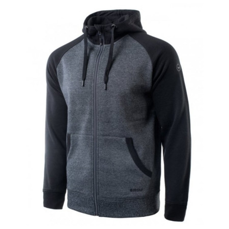 Herren-Sweatshirt Hi-Tec Selan schwarz/blau Dark Grey Melange/Stretch Limo