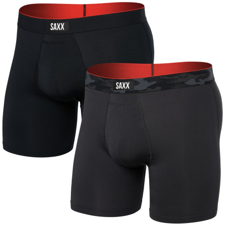 Boxershorts Saxx Multi-Sport Mesh Boxer Brief Fly 2Pk schwarz/grau remote camo wb/black