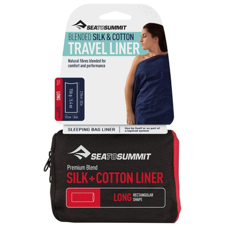 Schlafsackeinlage Sea to Summit Silk+Cotton Liner Long Rec (2020) blau NavyBlue