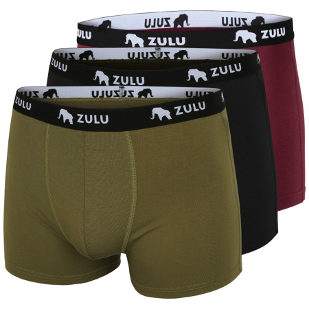 Herren-Boxershorts Zulu Bambus 210 3-pack mix4 MIX 4 black/olive/wine red