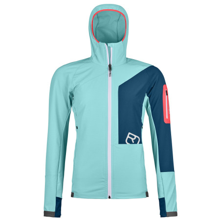 Damen-Sweatshirt Ortovox Berrino Hooded Jacket W blau ice waterfall